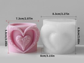 Molde silicona cilindro corazon sobresaliente 